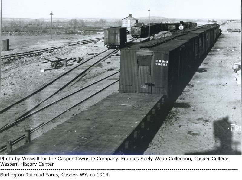 Burlington Railroad yard, Casper, WY in1914